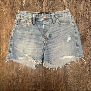 Hollister Distressed Button Fly High Rise Mom Shorts Size 0